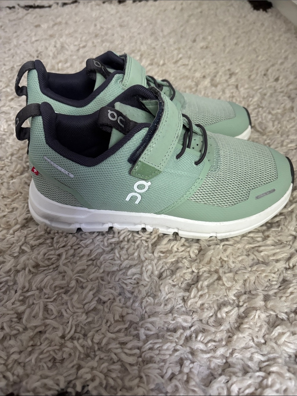Kids Mint Green Velcro Athletic Sneakers